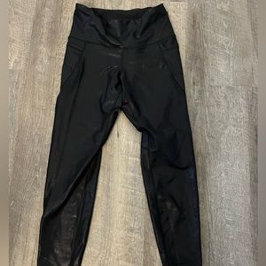 High rise faux leather leggings